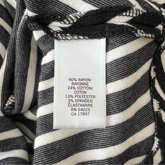 Banana Republic Factory black white stripe V-neck dress gold exposed zipper - Picture 6 of 6